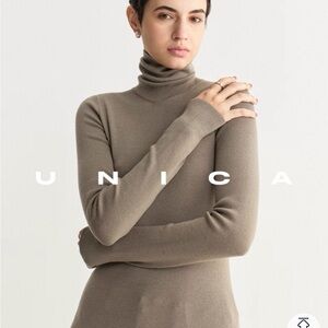 Cozy Taupe Turtleneck Sweater 100% Wool